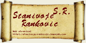 Stanivoje Ranković vizit kartica